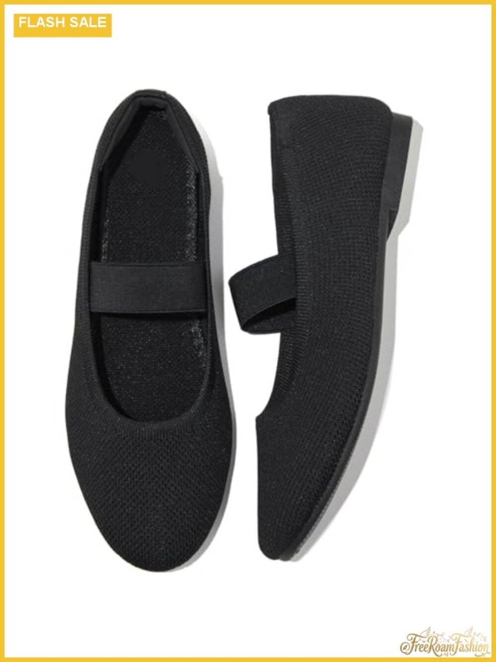 Mary Jane Ballet Flats Slip On Knit Dress Shoes Comfortable